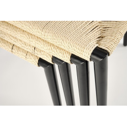 Scaun living/sufragerie Halmar K515, cadru metal,  stil scandinav, 51x52x72x44cm, textil, crem