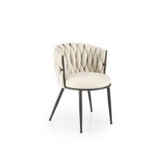 Scaun tapitat living/sufragerie Halmar K516, cadru metal, stil modern, 57x60x79x49cm, stofa, bej