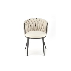 Scaun tapitat Cosmopolitan, design modern, amplasare in living, cadru otel, bej, 57x60x79x49 cm
