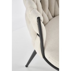 Scaun tapitat living/sufragerie Halmar K516, cadru metal,  stil modern, 57x60x79x49cm, stofa, bej