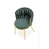 Scaun tapitat living/sufragerie Halmar K517, cadru metal, stil glamour, 57x60x79x49 cm, catifea, verde