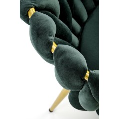 Scaun tapitat living/sufragerie Halmar K517, cadru metal,  stil glamour, 57x60x79x49 cm, catifea, verde