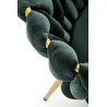 Scaun tapitat living/sufragerie Halmar K517, cadru metal, stil glamour, 57x60x79x49 cm, catifea, verde