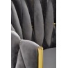 Scaun tapitat living/sufragerie Halmar K517, cadru metal, stil glamour, 57x60x79x49 cm, catifea, gri