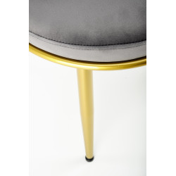 Scaun tapitat living/sufragerie Halmar K517, cadru metal,  stil glamour, 57x60x79x49 cm, catifea, gri