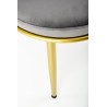 Scaun tapitat living/sufragerie Halmar K517, cadru metal, stil glamour, 57x60x79x49 cm, catifea, gri