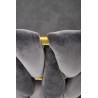 Scaun tapitat living/sufragerie Halmar K517, cadru metal, stil glamour, 57x60x79x49 cm, catifea, gri