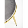 Scaun tapitat living/sufragerie Halmar K517, cadru metal, stil glamour, 57x60x79x49 cm, catifea, gri