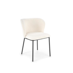 Scaun living/sufragerie Halmar K518, cadru metal,  stil modern, 57x59x75x47cm, textil, crem