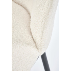 Scaun living/sufragerie Halmar K518, cadru metal,  stil modern, 57x59x75x47cm, textil, crem
