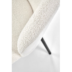 Scaun living/sufragerie Halmar K518, cadru metal,  stil modern, 57x59x75x47cm, textil, crem