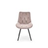 Scaun tapitat living/sufragerie Halmar K519, cadru metal, rotativ 360 grade, stil modern, 54x63x86x47cm, catifea, bej