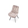 Scaun tapitat living/sufragerie Halmar K519, cadru metal, rotativ 360 grade, stil modern, 54x63x86x47cm, catifea, bej