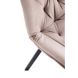 Scaun tapitat living/sufragerie Halmar K519, cadru metal, rotativ 360 grade, stil modern, 54x63x86x47cm, catifea, bej