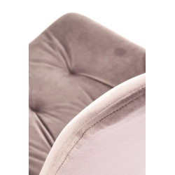 Scaun tapitat living/sufragerie Halmar K519, cadru metal, rotativ 360 grade, stil modern, 54x63x86x47cm, catifea, bej