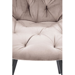 Scaun tapitat living/sufragerie Halmar K519, cadru metal, rotativ 360 grade, stil modern, 54x63x86x47cm, catifea, bej