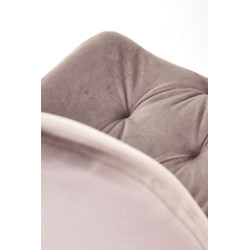 Scaun tapitat living/sufragerie Halmar K519, cadru metal, rotativ 360 grade, stil modern, 54x63x86x47cm, catifea, bej