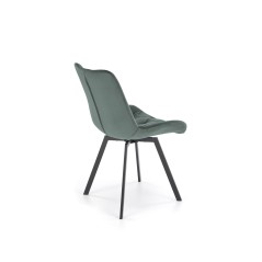 Scaun tapitat living/sufragerie Halmar K519, cadru metal, rotativ 360 grade, stil modern, 54x63x86x47cm, catifea, verde
