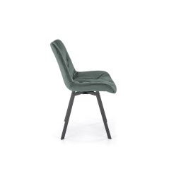Scaun tapitat living/sufragerie Halmar K519, cadru metal, rotativ 360 grade, stil modern, 54x63x86x47cm, catifea, verde