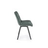 Scaun tapitat living/sufragerie Halmar K519, cadru metal, rotativ 360 grade, stil modern, 54x63x86x47cm, catifea, verde