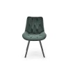 Scaun tapitat living/sufragerie Halmar K519, cadru metal, rotativ 360 grade, stil modern, 54x63x86x47cm, catifea, verde
