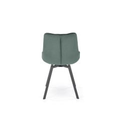 Scaun tapitat living/sufragerie Halmar K519, cadru metal, rotativ 360 grade, stil modern, 54x63x86x47cm, catifea, verde