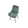 Scaun tapitat living/sufragerie Halmar K519, cadru metal, rotativ 360 grade, stil modern, 54x63x86x47cm, catifea, verde