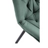 Scaun tapitat living/sufragerie Halmar K519, cadru metal, rotativ 360 grade, stil modern, 54x63x86x47cm, catifea, verde