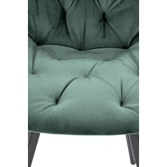 Scaun tapitat living/sufragerie Halmar K519, cadru metal, rotativ 360 grade, stil modern, 54x63x86x47cm, catifea, verde