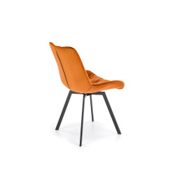 Scaun tapitat living/sufragerie Halmar K519, cadru metal, rotativ 360 grade, stil modern, 54x63x86x47cm, catifea, maro