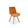 Scaun tapitat living/sufragerie Halmar K519, cadru metal, rotativ 360 grade, stil modern, 54x63x86x47cm, catifea, maro