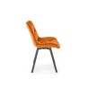 Scaun tapitat living/sufragerie Halmar K519, cadru metal, rotativ 360 grade, stil modern, 54x63x86x47cm, catifea, maro
