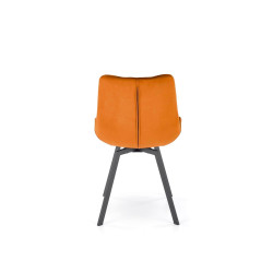 Scaun tapitat living/sufragerie Halmar K519, cadru metal, rotativ 360 grade, stil modern, 54x63x86x47cm, catifea, maro