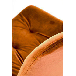 Scaun tapitat living/sufragerie Halmar K519, cadru metal, rotativ 360 grade, stil modern, 54x63x86x47cm, catifea, maro