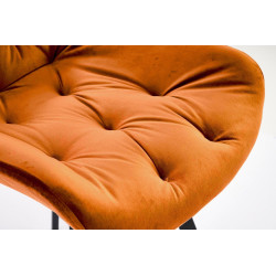 Scaun tapitat living/sufragerie Halmar K519, cadru metal, rotativ 360 grade, stil modern, 54x63x86x47cm, catifea, maro