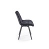 Scaun tapitat living/sufragerie Halmar K519, cadru metal, rotativ 360 grade, stil modern, 54x63x86x47cm, catifea, negru