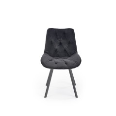 Scaun rotativ Ralph, catifea eleganta neagra, stil modern, 54x63x86x47 cm
