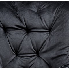 Scaun tapitat living/sufragerie Halmar K519, cadru metal, rotativ 360 grade, stil modern, 54x63x86x47cm, catifea, negru