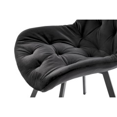 Scaun tapitat living/sufragerie Halmar K519, cadru metal, rotativ 360 grade, stil modern, 54x63x86x47cm, catifea, negru