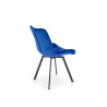 Scaun tapitat living/sufragerie Halmar K519, cadru metal, rotativ 360 grade, stil modern, 54x63x86x47cm, catifea, albastru