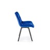 Scaun tapitat living/sufragerie Halmar K519, cadru metal, rotativ 360 grade, stil modern, 54x63x86x47cm, catifea, albastru