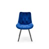 Scaun tapitat living/sufragerie Halmar K519, cadru metal, rotativ 360 grade, stil modern, 54x63x86x47cm, catifea, albastru