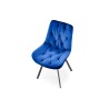 Scaun tapitat living/sufragerie Halmar K519, cadru metal, rotativ 360 grade, stil modern, 54x63x86x47cm, catifea, albastru