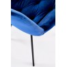 Scaun tapitat living/sufragerie Halmar K519, cadru metal, rotativ 360 grade, stil modern, 54x63x86x47cm, catifea, albastru