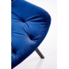 Scaun tapitat living/sufragerie Halmar K519, cadru metal, rotativ 360 grade, stil modern, 54x63x86x47cm, catifea, albastru