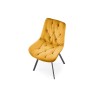 Scaun tapitat living/sufragerie Halmar K519, cadru metal, rotativ 360 grade, stil modern, 54x63x86x47cm, catifea, galben