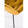 Scaun tapitat living/sufragerie Halmar K519, cadru metal, rotativ 360 grade, stil modern, 54x63x86x47cm, catifea, galben