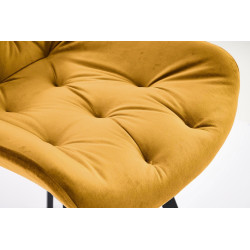 Scaun tapitat living/sufragerie Halmar K519, cadru metal, rotativ 360 grade, stil modern, 54x63x86x47cm, catifea, galben