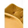 Scaun tapitat living/sufragerie Halmar K519, cadru metal, rotativ 360 grade, stil modern, 54x63x86x47cm, catifea, galben