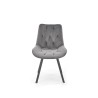 Scaun tapitat living/sufragerie Halmar K519, cadru metal, rotativ 360 grade, stil modern, 54x63x86x47cm, catifea, gri